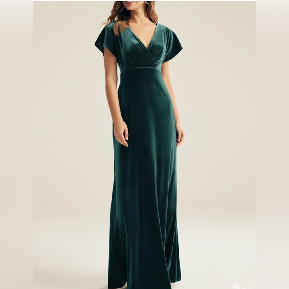 Hunter Green Velvet Bridesmaid Dress AWBridal